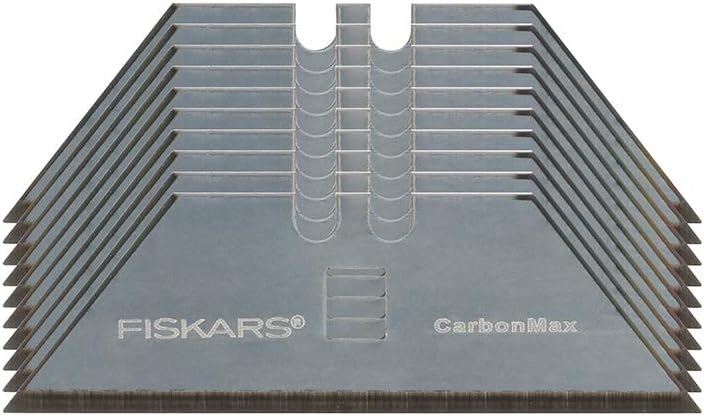 Fiskars CarbonMax Utility Knife Blades 10 Pack with Storage