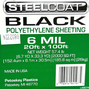 SteelCoat Poly Sheeting 4MIL & 6MIL Clear & Black