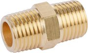 1/4" x 1/4" Brass NPT Hex Nipple – Male Thread Pipe Fitting