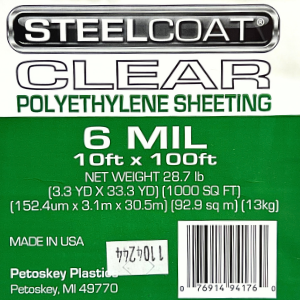 SteelCoat Poly Sheeting 4MIL & 6MIL Clear & Black