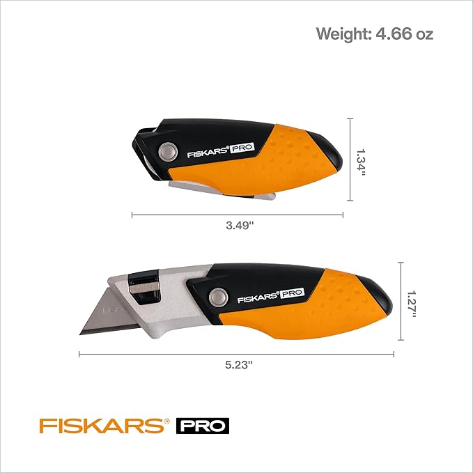 Fiskars Pro Folding Compact Utility Knife – Pocket-Sized Blade with Fast Change