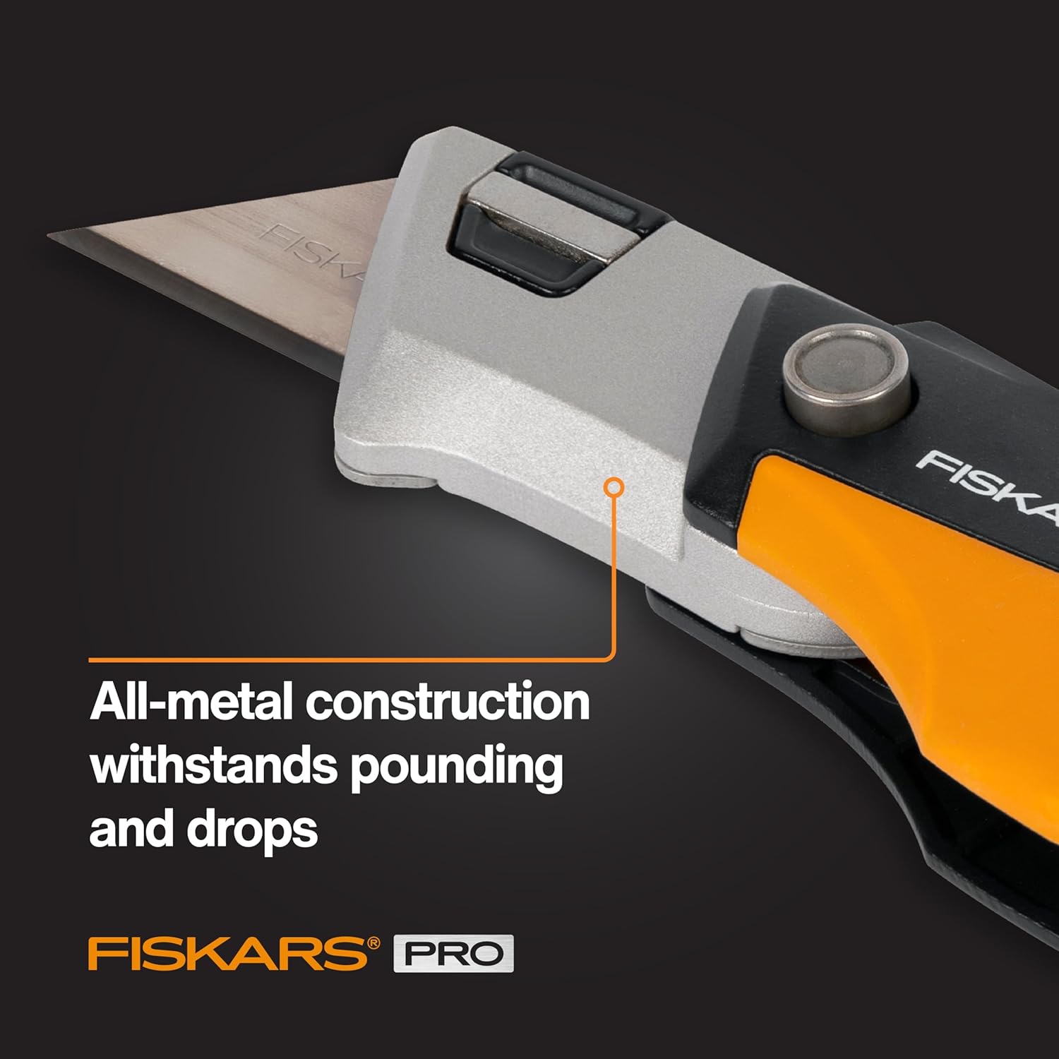Fiskars Pro Folding Compact Utility Knife – Pocket-Sized Blade with Fast Change