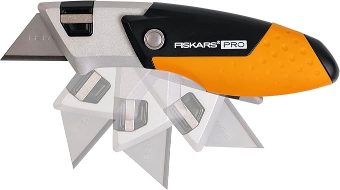 Fiskars Pro Folding Compact Utility Knife – Pocket-Sized Blade with Fast Change
