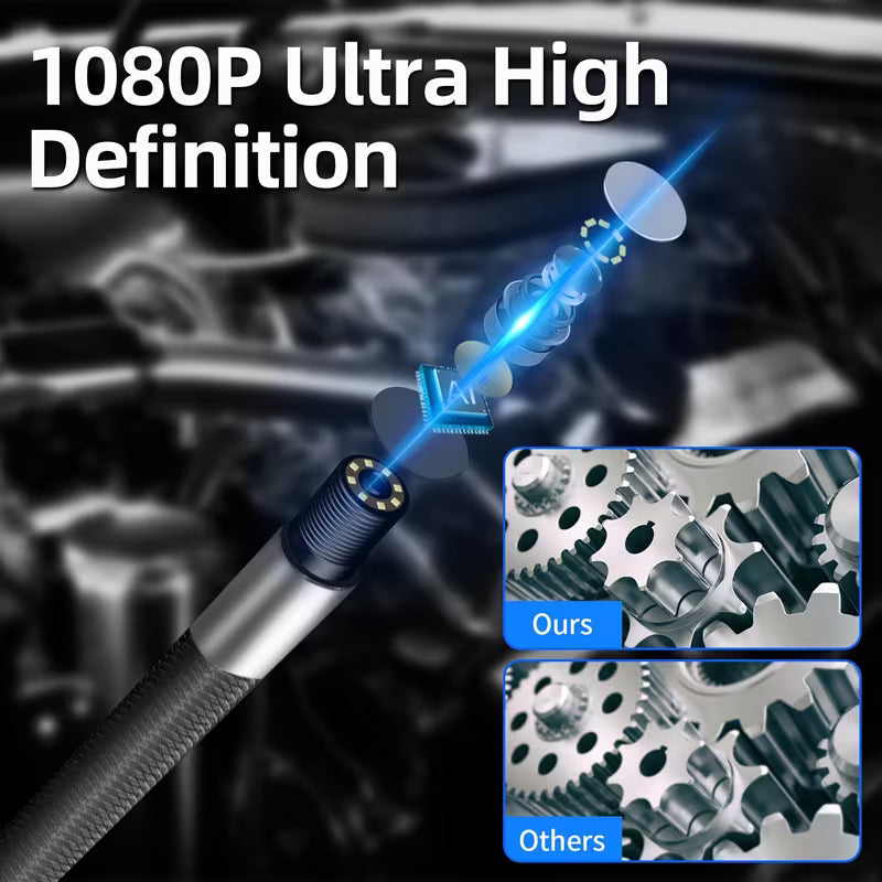 Articulating Industrial Borescope - 360° Camera - Waterproof - 2000 mAh Battery