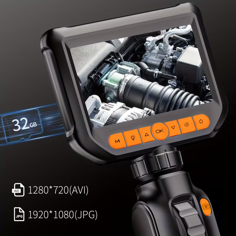 Articulating Industrial Borescope - 360° Camera - Waterproof - 2000 mAh Battery