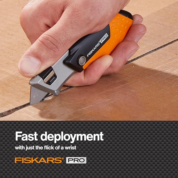 Fiskars Pro Folding Compact Utility Knife – Pocket-Sized Blade with Fast Change