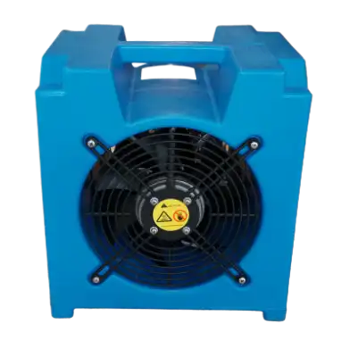 Front angle of ASD Cube Heater highlighting cube shape and air outlet
