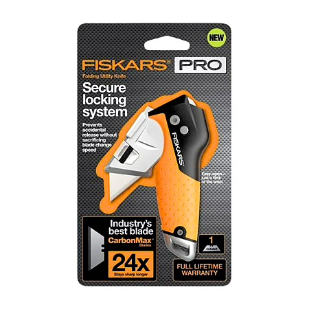 Fiskars® Pro Folding Utility Knife – Durable, Quick-Change Blade Tool