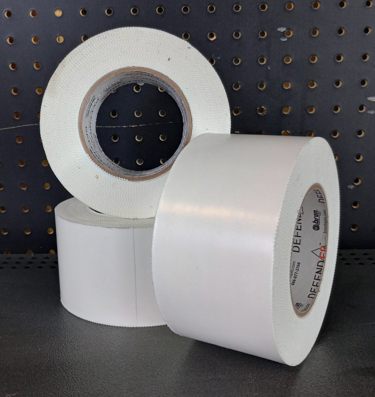 3" x 60 YD DefendFR Pinked Flame Retardant Tape – White Poly Tape for Safe Containment