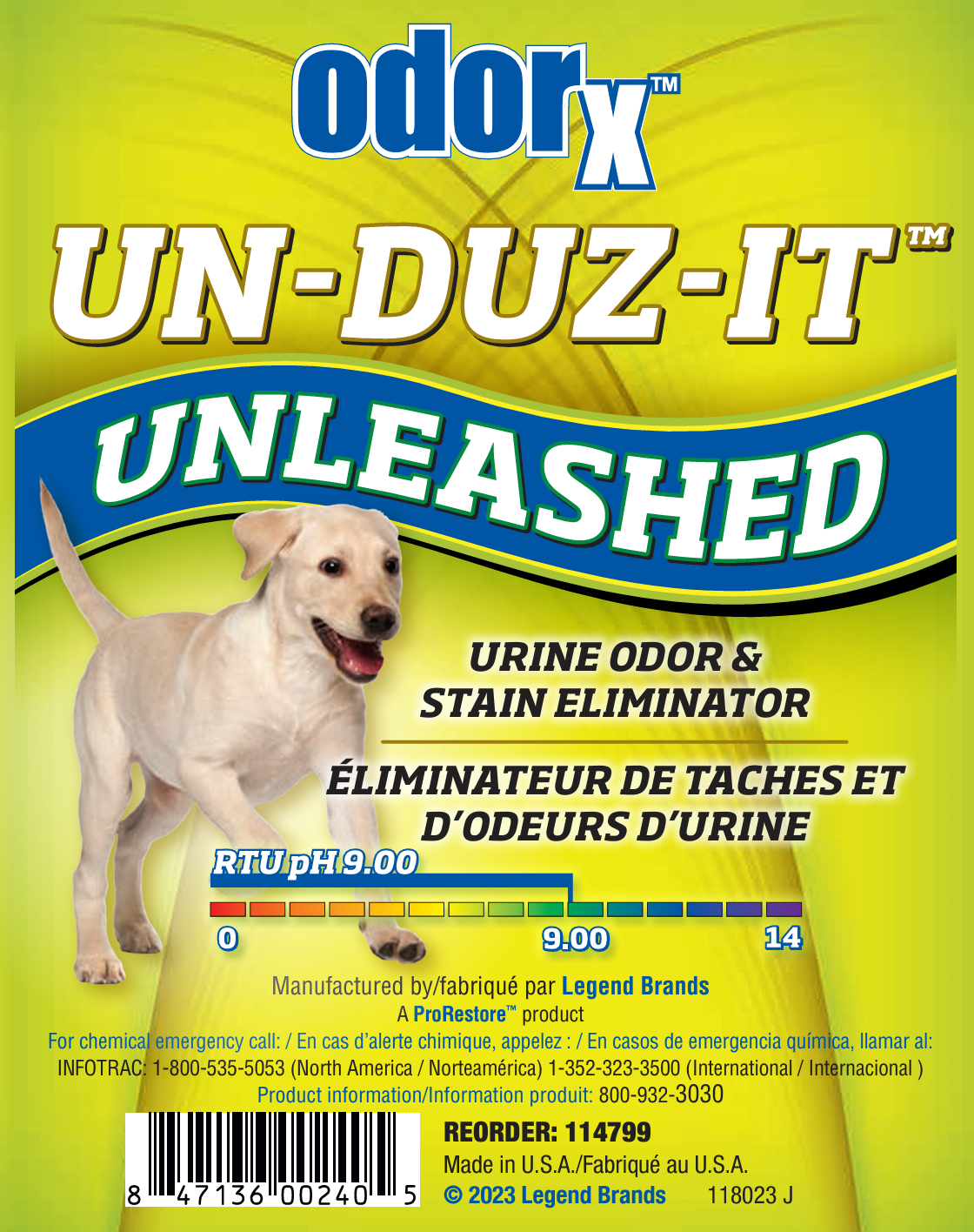 OdorX Un-Duz-It Unleashed – Enzymatic Pet Odor &amp; Stain Eliminator, 1 Gallon