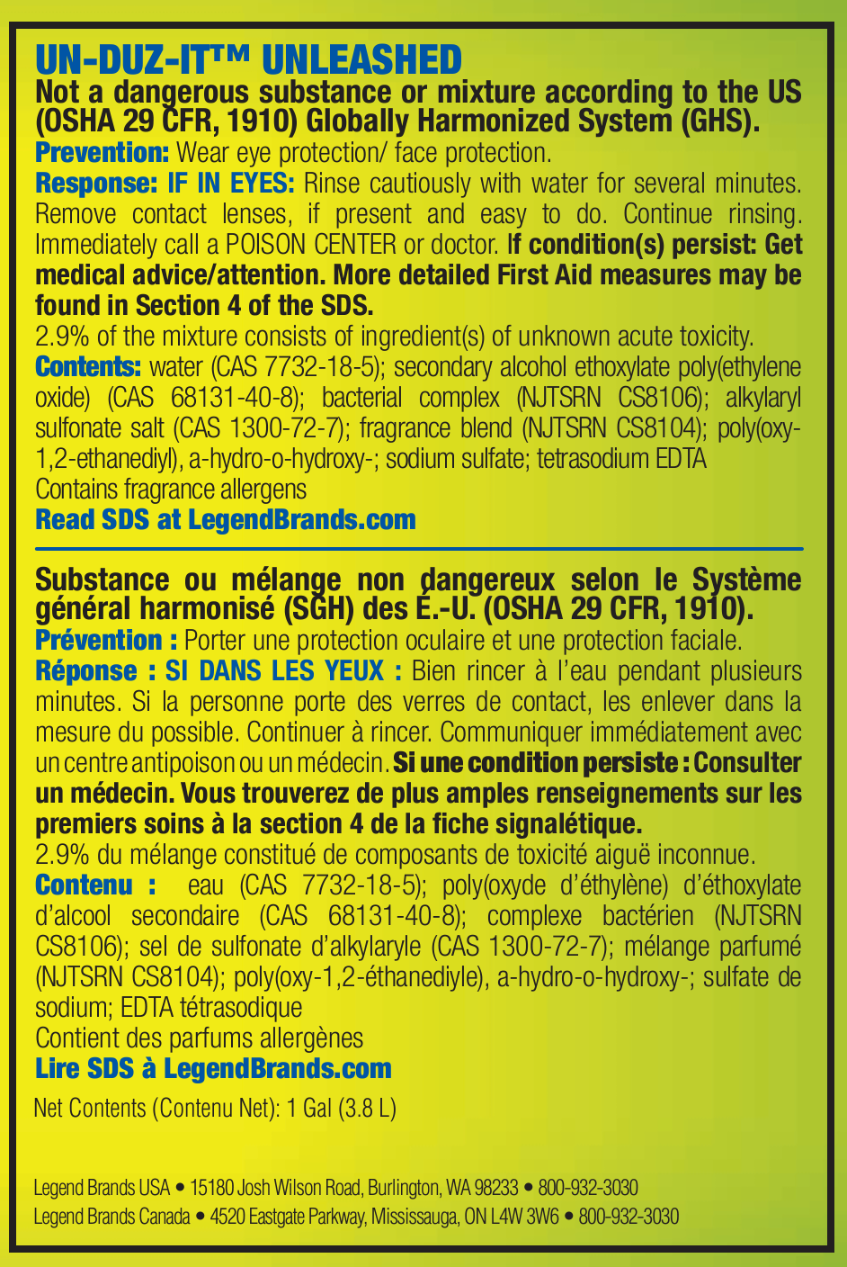 OdorX Un-Duz-It Unleashed – Enzymatic Pet Odor &amp; Stain Eliminator, 1 Gallon