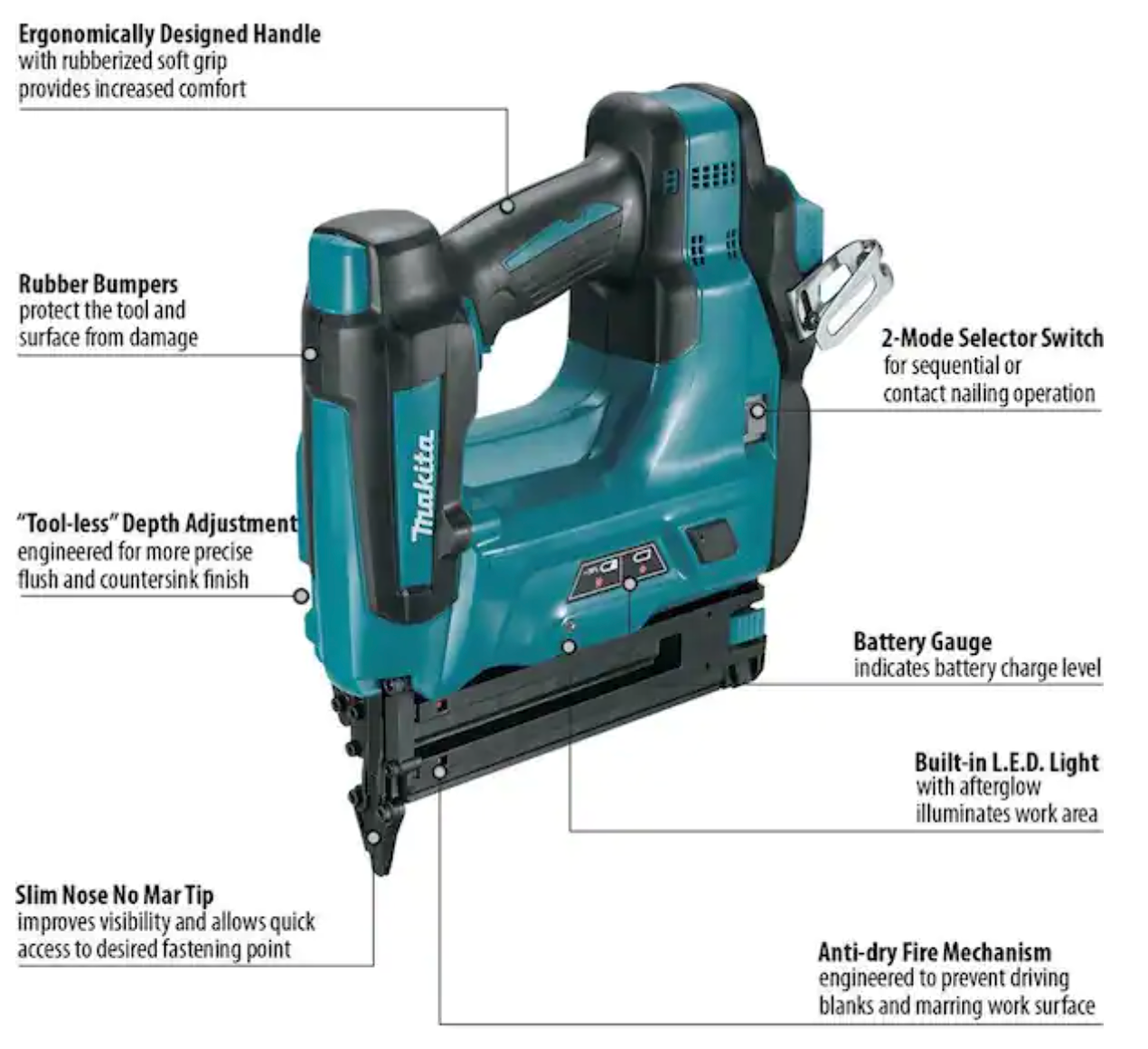 18V LXT Lithium-Ion 18-Gauge Cordless Brad Nailer (Tool-Only)