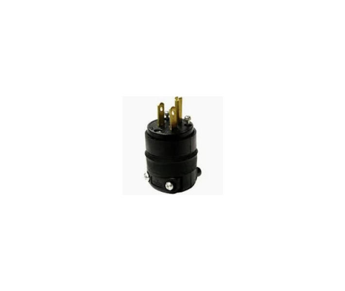LEVITON 515PR : 2P3W RUB-GRDG PLUG 15A125V Male Cord End