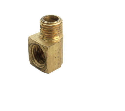D22052 - 1/4" Brass 90° Street Elbow – Compact Threaded Corner Fitting