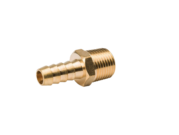 Brass 3/8" Hose Barb x 1/4" MPT Fitting – Straight Connector