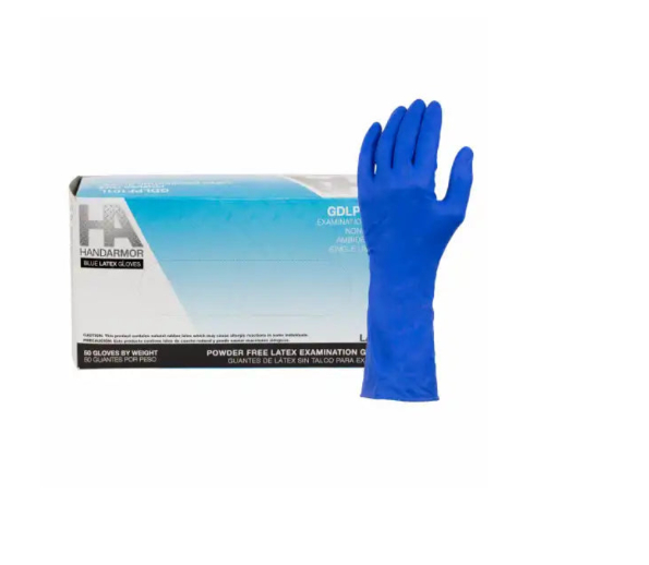 Hand Armor Latex 14Mil Powder-Free Gloves Blue