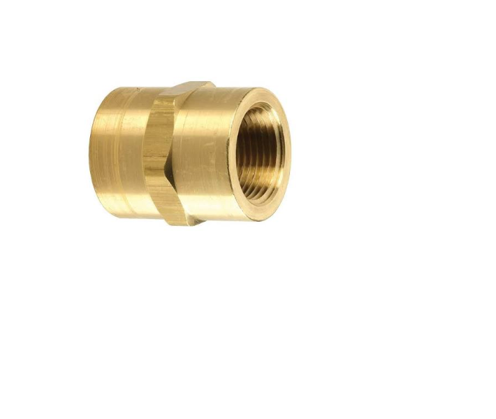 Brass Hex Coupler – Female NPT Fitting (1/4" & 1/2")