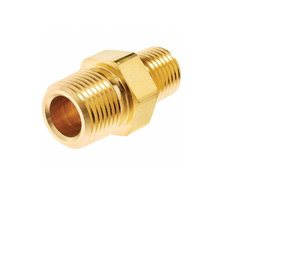 Brass Hex Nipple – 1/4" x 1/8" MNPT Pipe Fitting, Low Lead