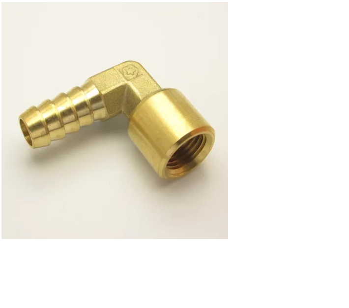 D22198 1/4" Hose barb x 1/4" NPT 90deg Elbox brass