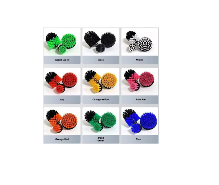Drill Cleaning Brushes - Versatile Sizes, Color and Roughness