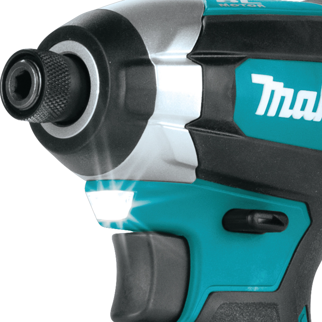 alternate angle of makita xt269m combo showing both tools with 4.0ah batteries attached
