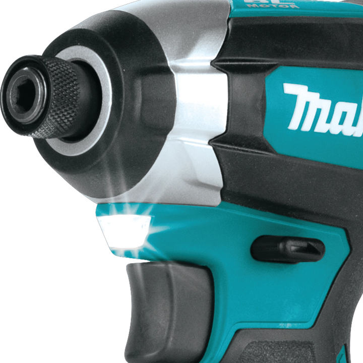 alternate angle of makita xt269m combo showing both tools with 4.0ah batteries attached
