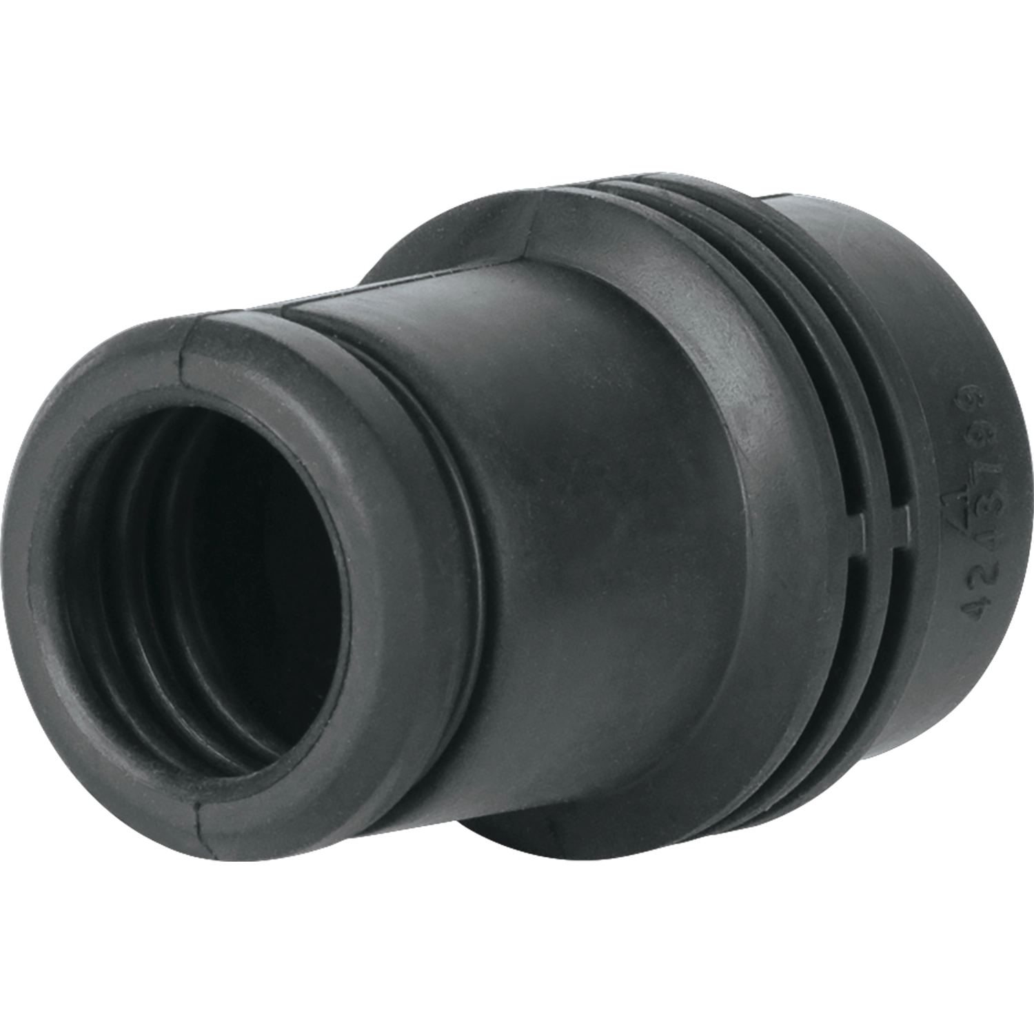 angled view of makita 24mm adapter for 1 inch dust extraction hose
