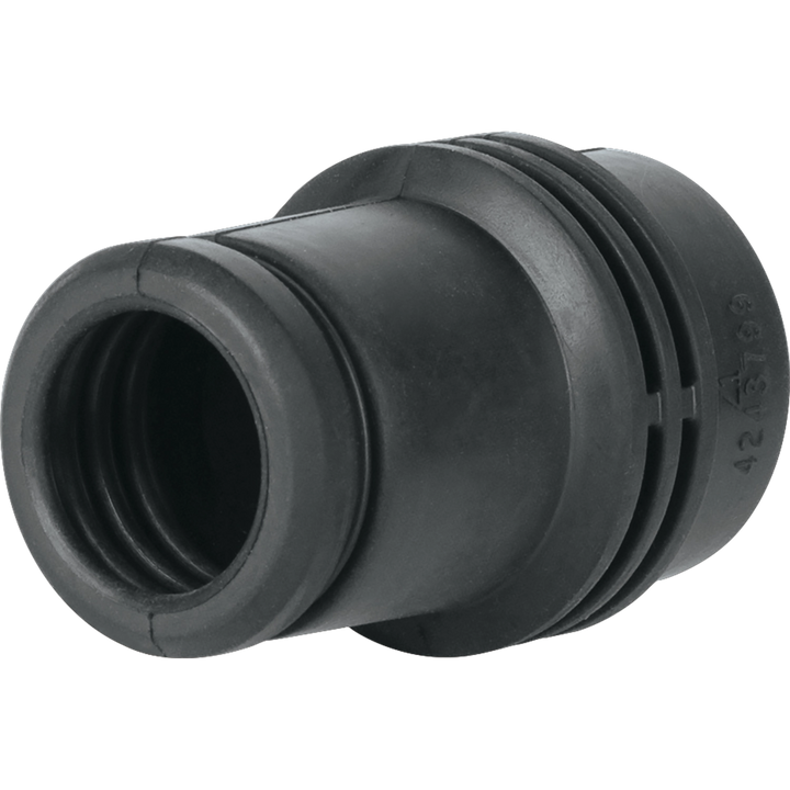 angled view of makita 24mm adapter for 1 inch dust extraction hose
