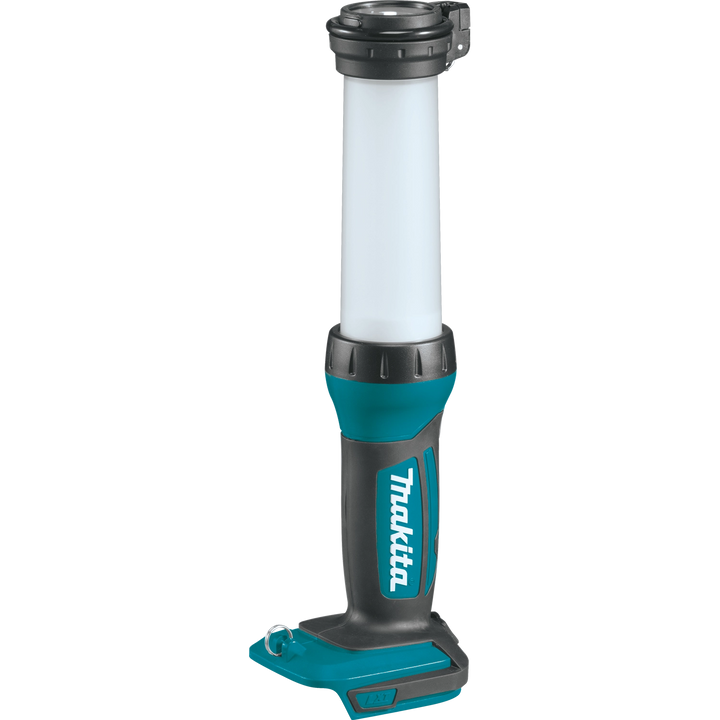 angled front view of makita dml807 lantern flashlight for wide illumination
