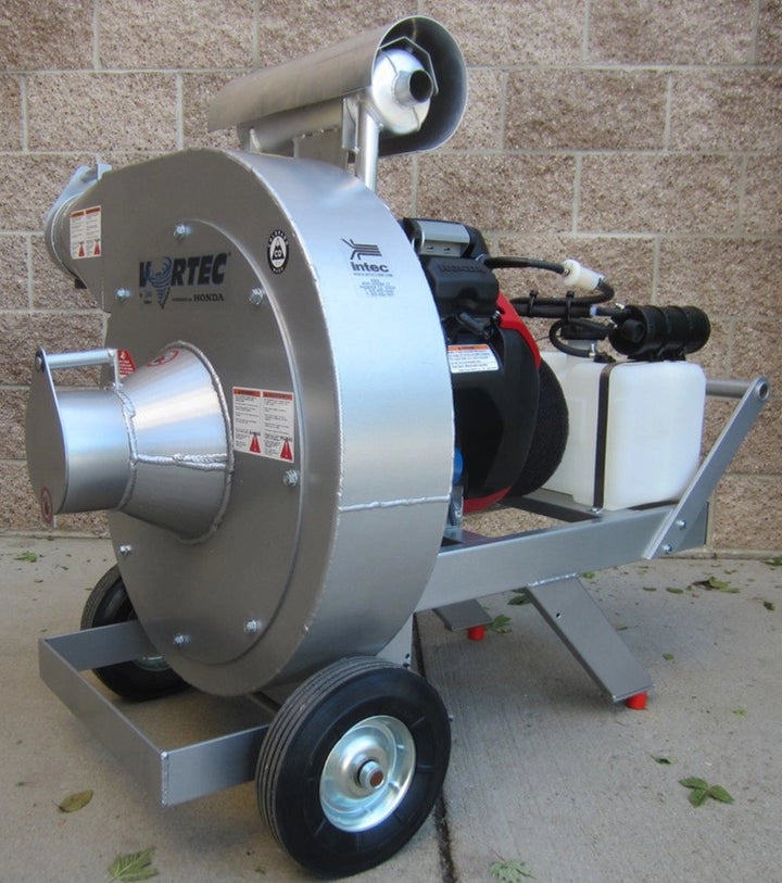 Angled view of Vortec Beast insulation vacuum highlighting intake system
