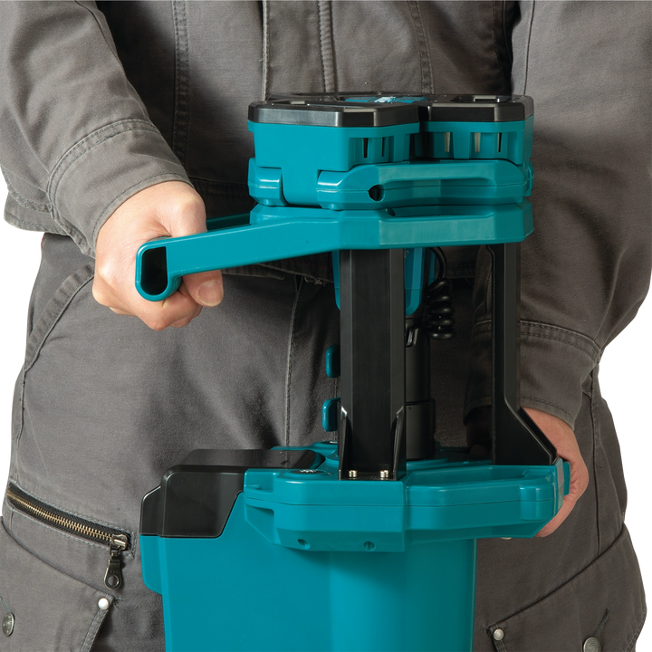 assembling the makita 18v lxt tower work light with tripod base and extended height
