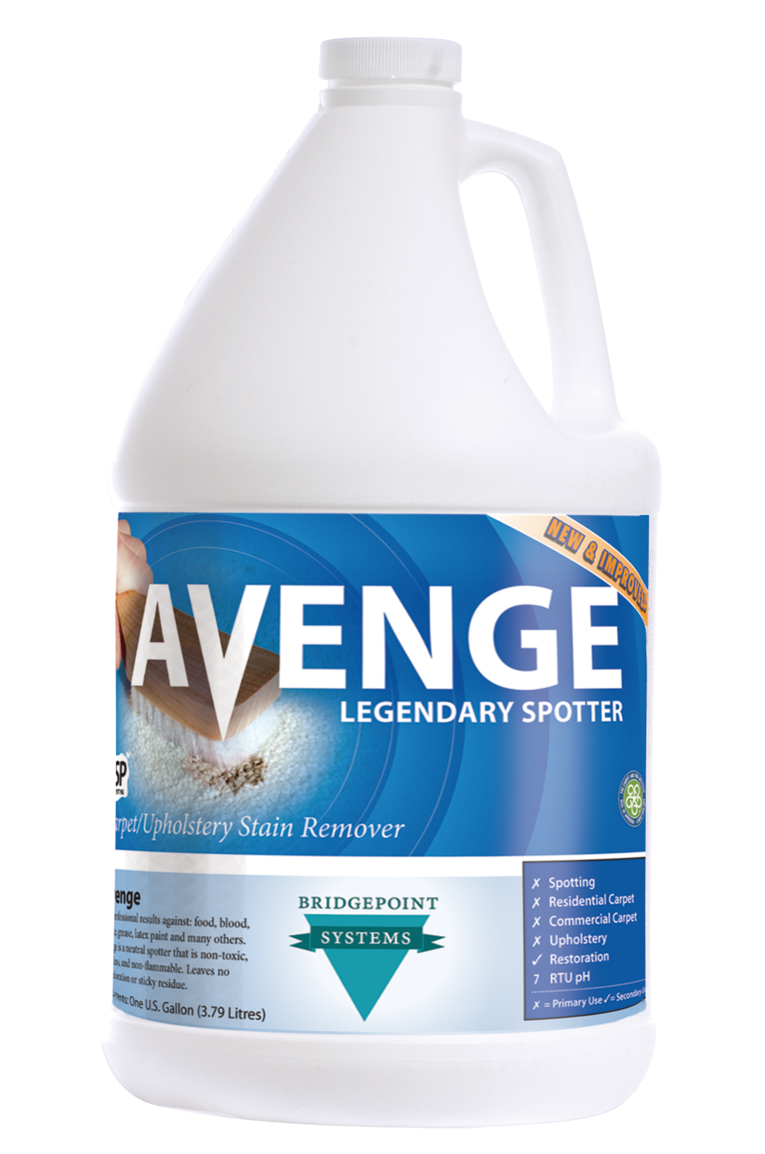 Bridgepoint Stain Remover, Avenge Neutral Spotter, 1 Gallon