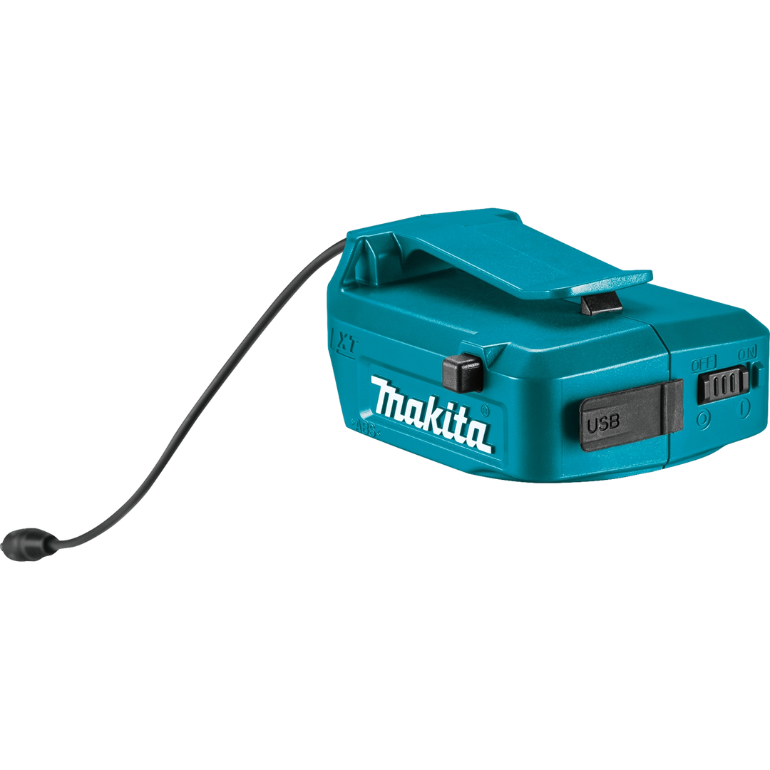 back view of makita 18v lxt power source with battery connection slot visible
