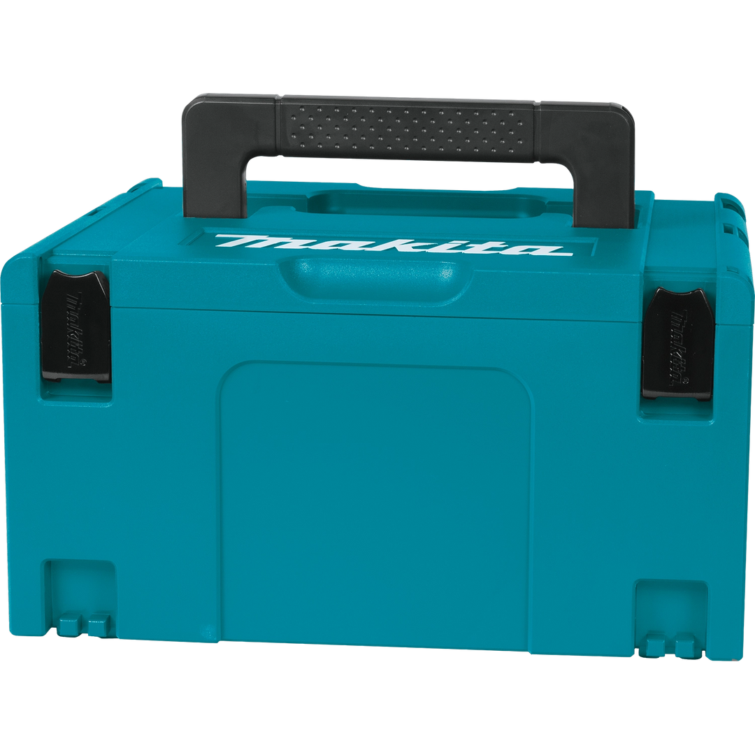 back view of makita interlocking case showing hinge and molded construction
