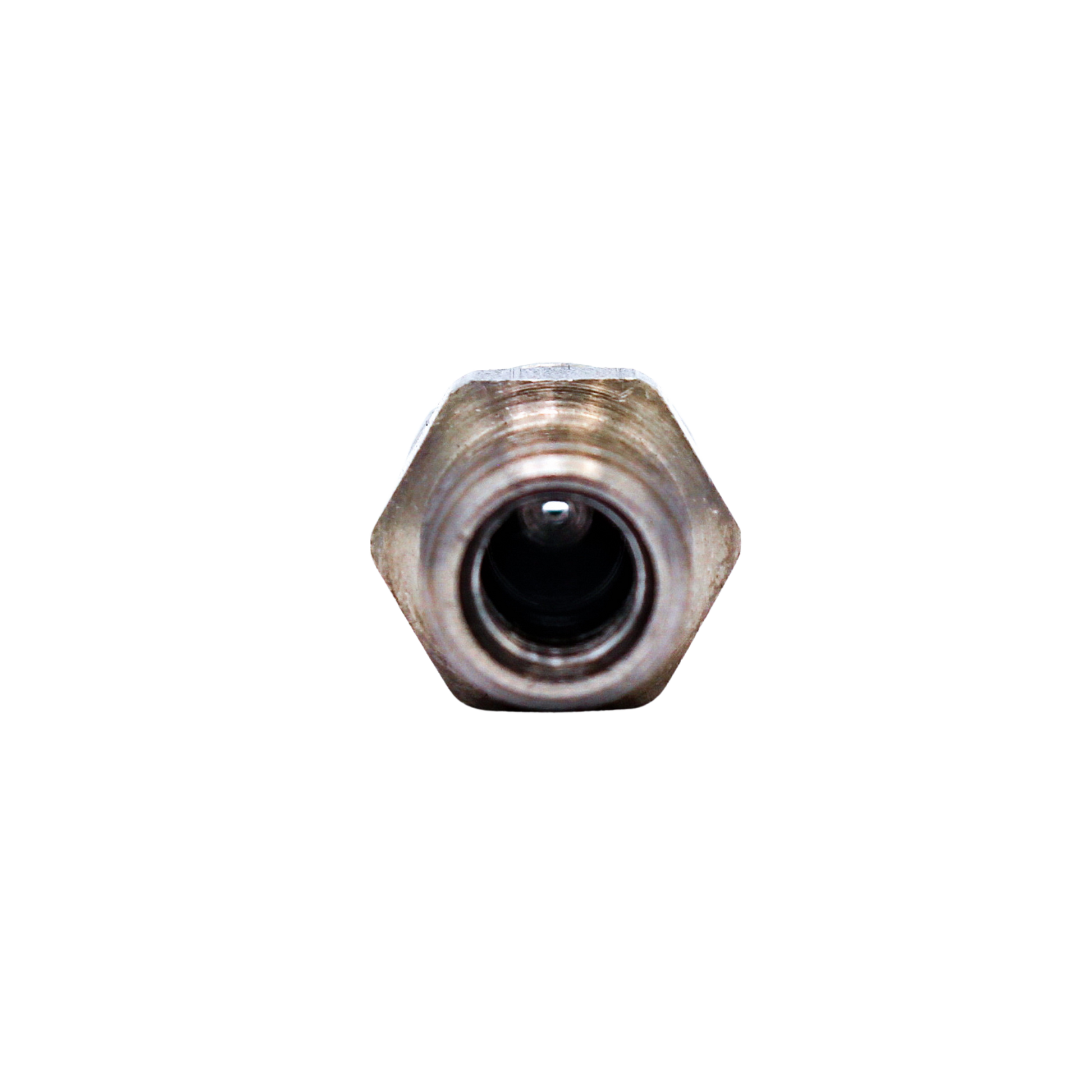 back view of vee jet nozzle showing rear profile and threading
