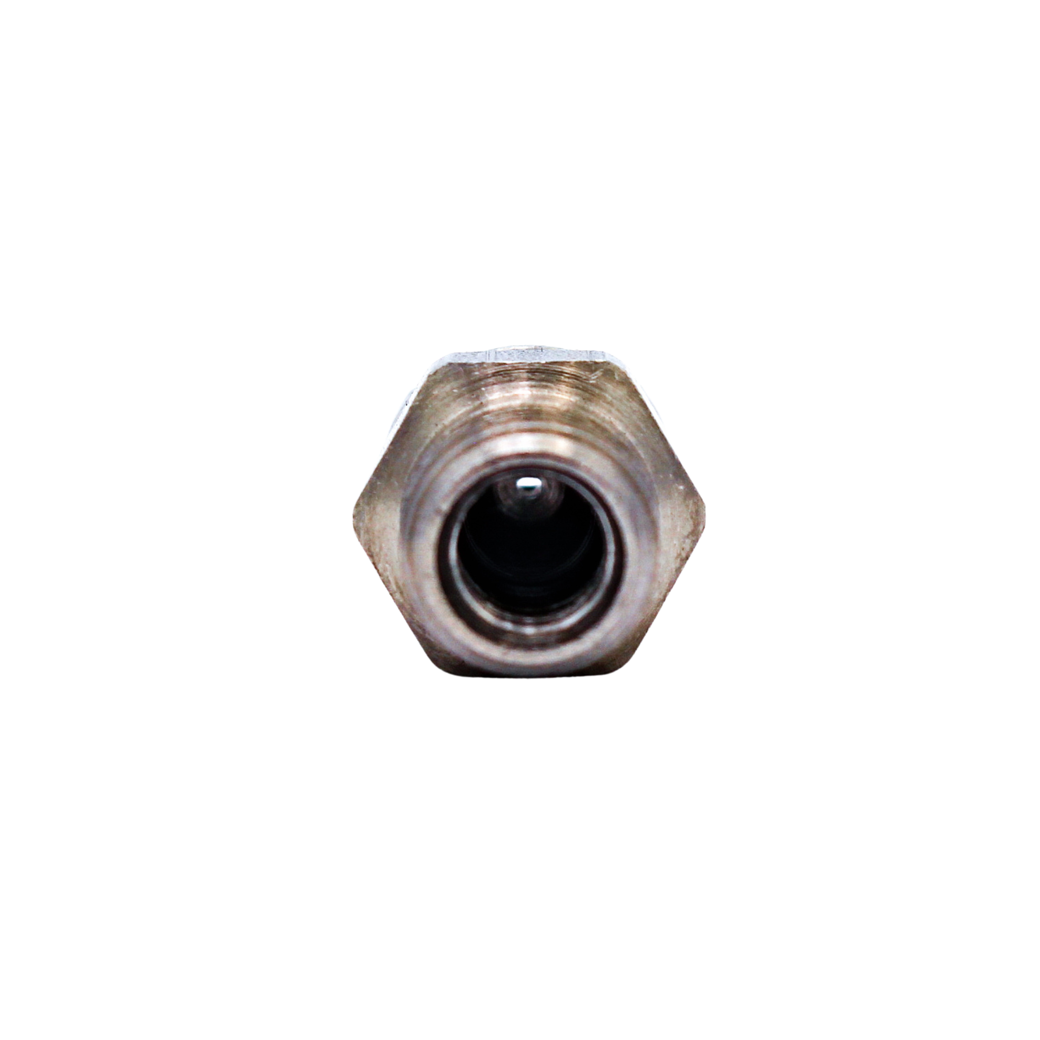 back view of vee jet nozzle showing rear profile and threading

