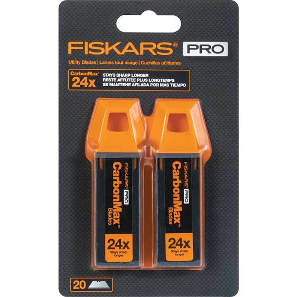 Fiskars CarbonMax Utility Knife Blades 10 Pack with Storage