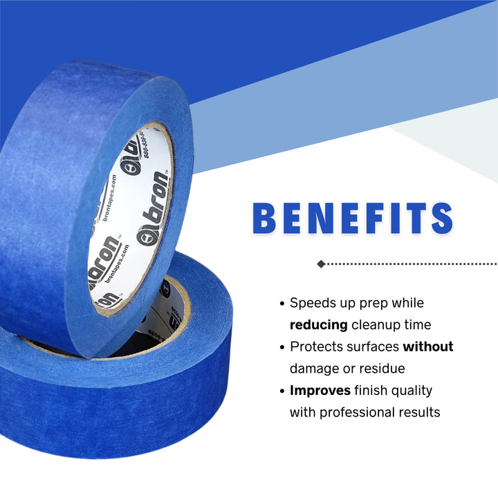 Surface protected with Bron Blue Painter’s Tape showing clean paint lines
