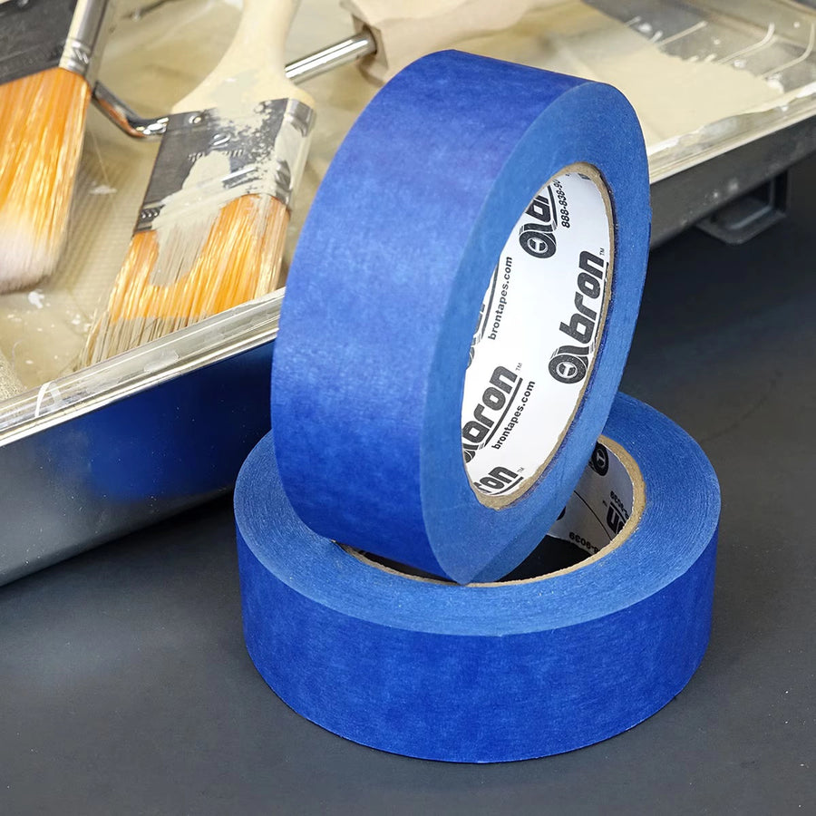 Bron Blue Painter’s Tape applied on trim during interior painting job
