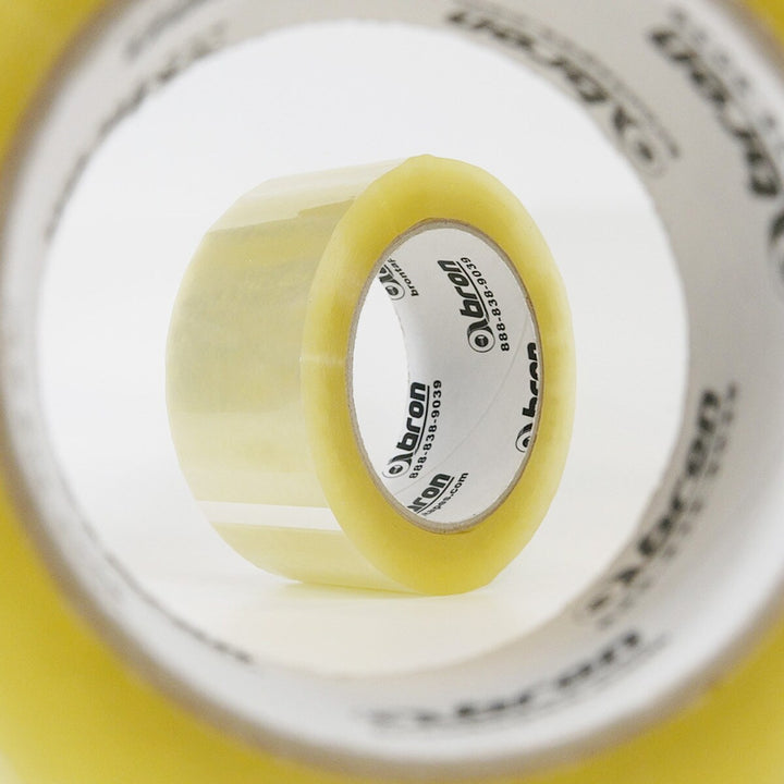 Bron Clear Packing Tape visible through clear application showing underlying label
