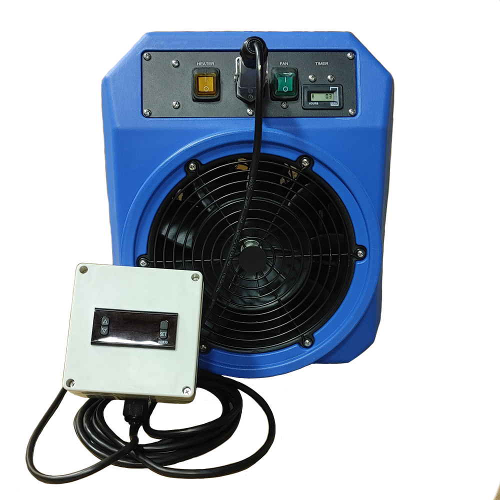 C4-R heater connected to wall drying system via air mover