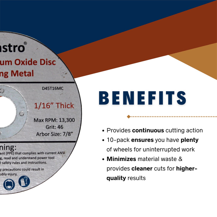 Benefits of Caliastro 4.5-inch cut out wheels including smooth cutting, durability, and multi-material use
