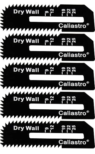 Five Caliastro drywall blades displayed side by side for comparison
