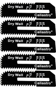 Five Caliastro drywall blades displayed side by side for comparison
