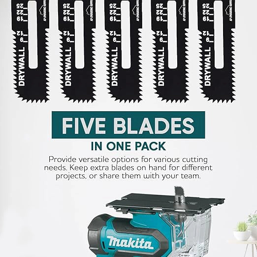 Pack of five Caliastro drywall blades designed for cut-out saws
