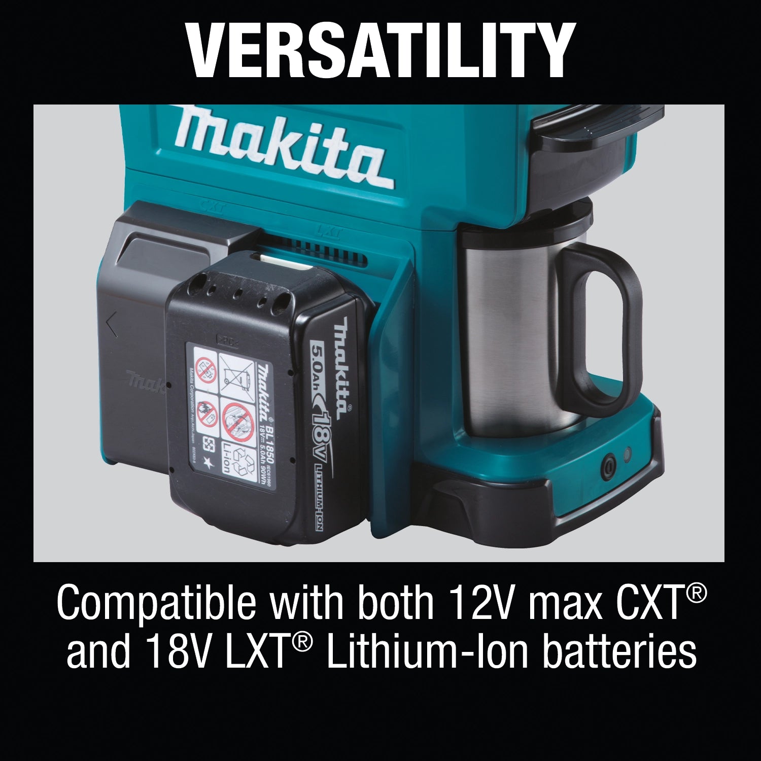 makita coffee maker demonstrating capacity for multiple cups of coffee
