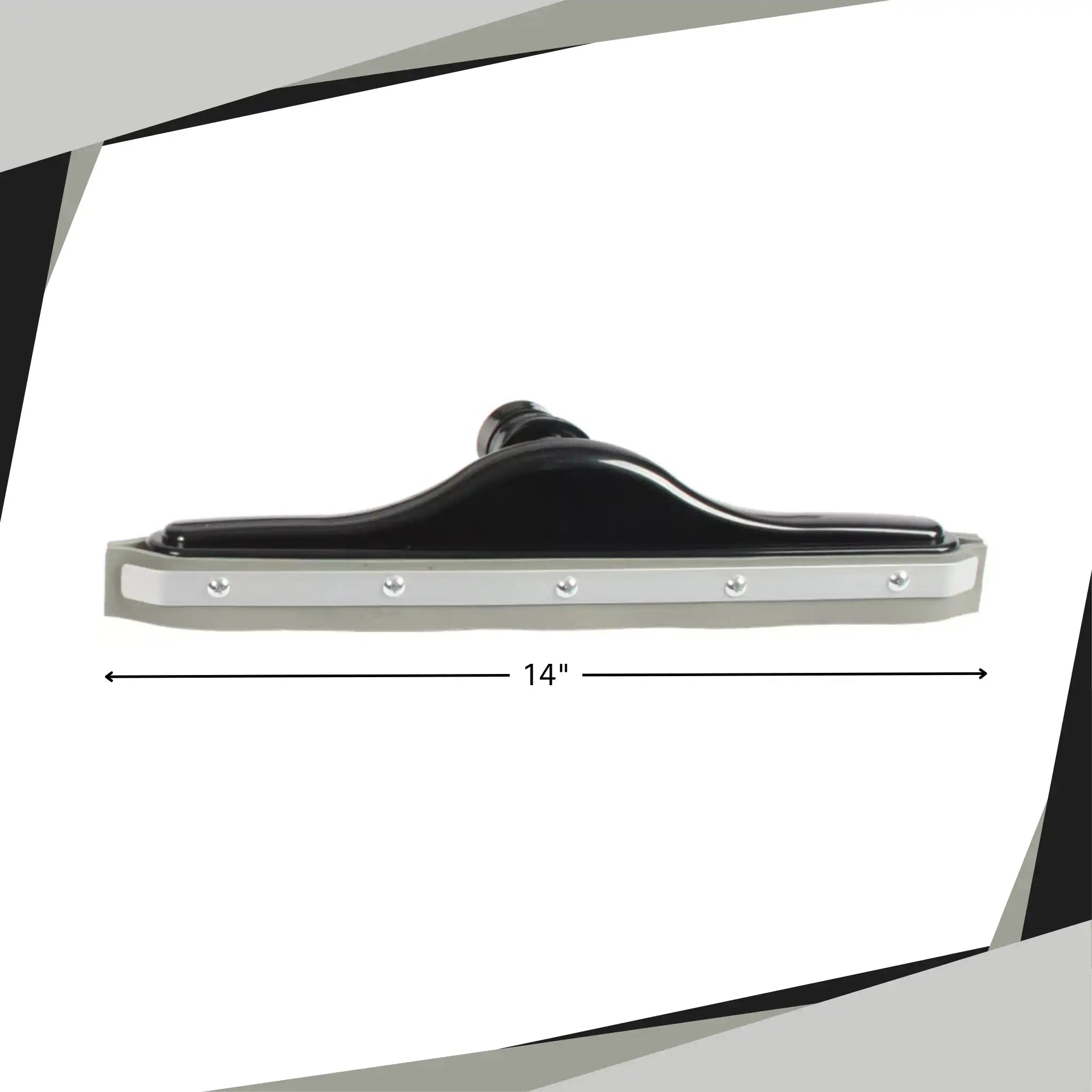 CenTec 14" commercial squeegee tool with measurement overlay showing 14-inch blade width for wide surface coverage.