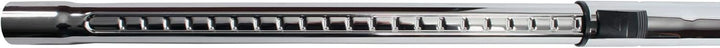 Close-up of telescopic wand showing ratchet mechanism and ergonomic grip
