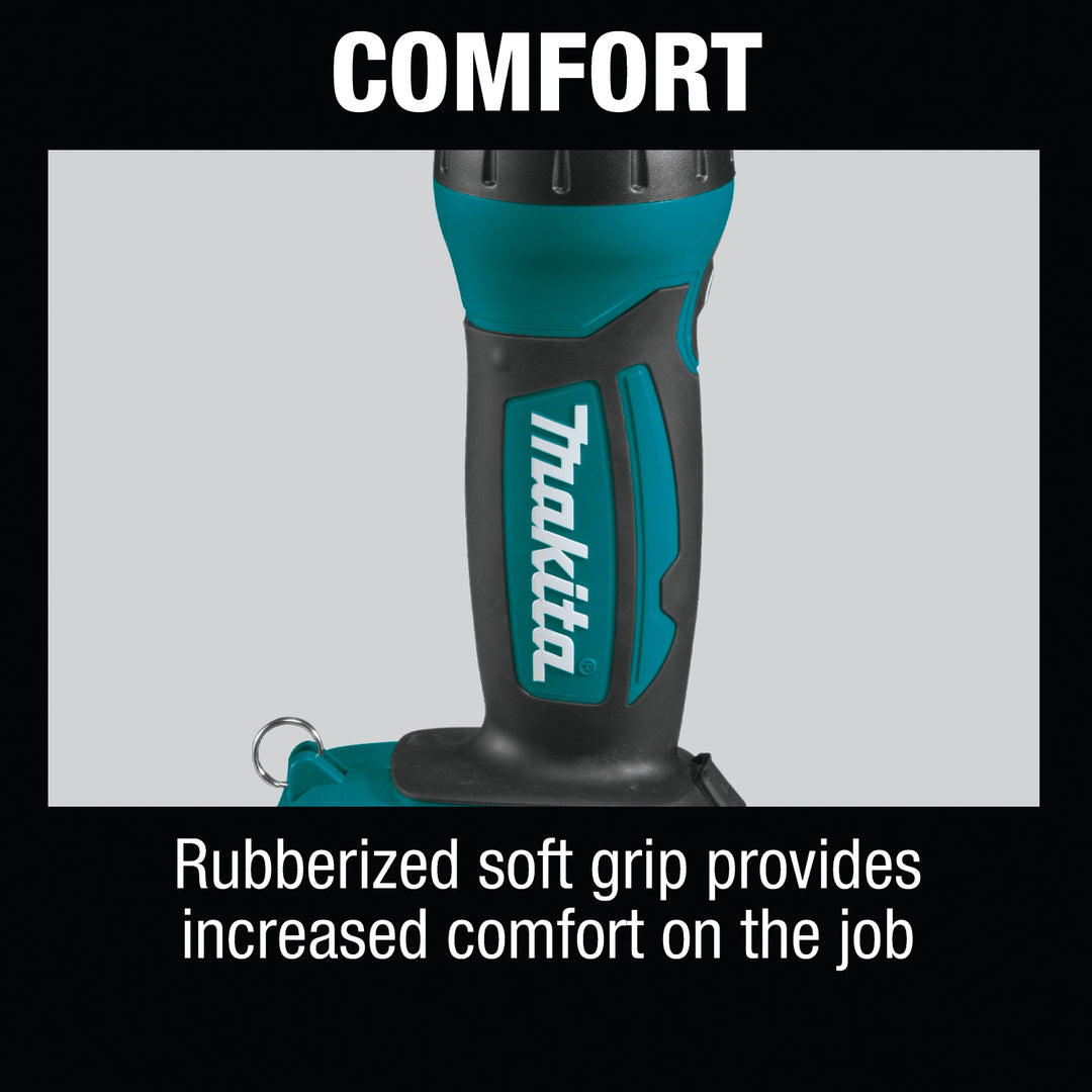 ergonomic handle of makita flashlight providing comfortable grip
