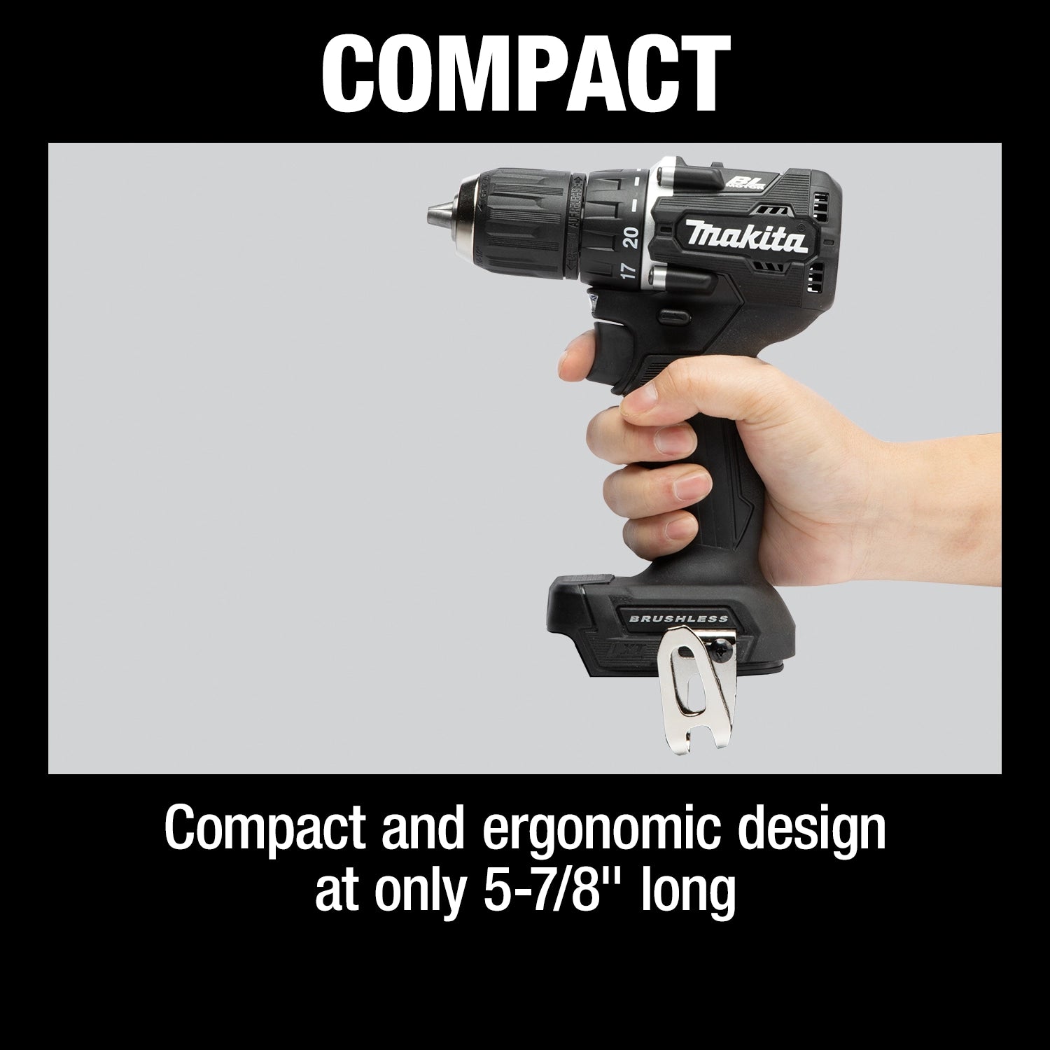 compact design of makita sub compact drill ideal for tight spaces
